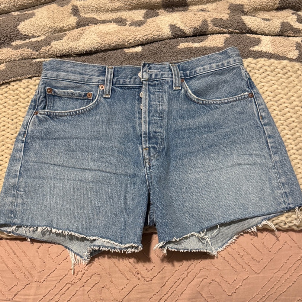 Agolde Parker Light Blue Jean Shorts